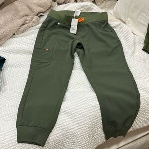 Olive green figs scrub pants joggers